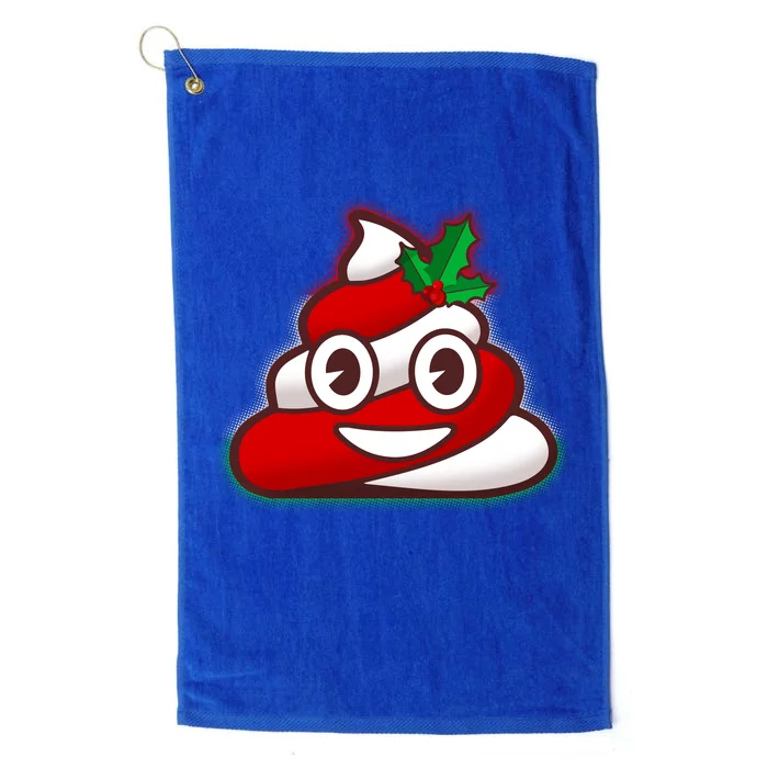 Funny Christmas Poop Emoji Platinum Collection Golf Towel