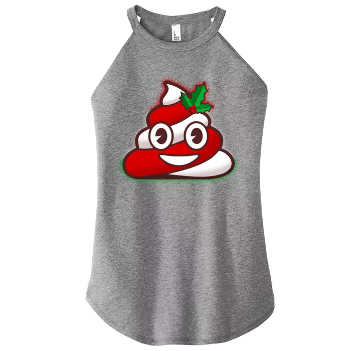 Funny Christmas Poop Emoji Women’s Perfect Tri Rocker Tank