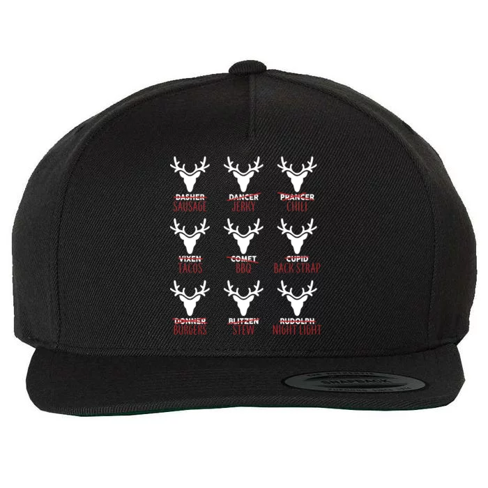 Funny Christmas Reindeer Names Wool Snapback Cap