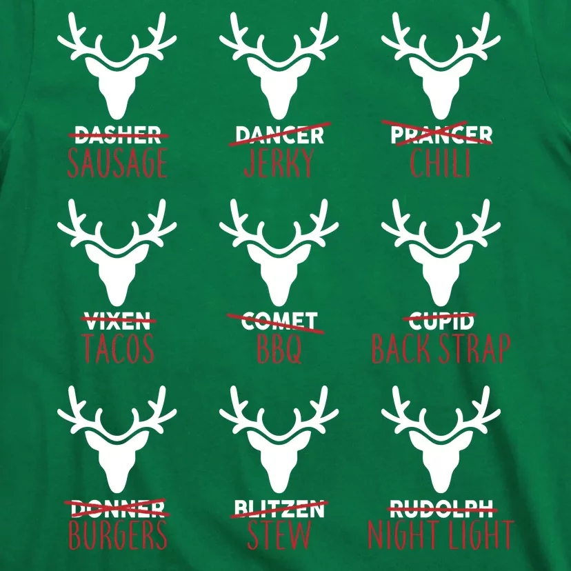 funny christmas tea towel, reindeer names wine list red buffalo