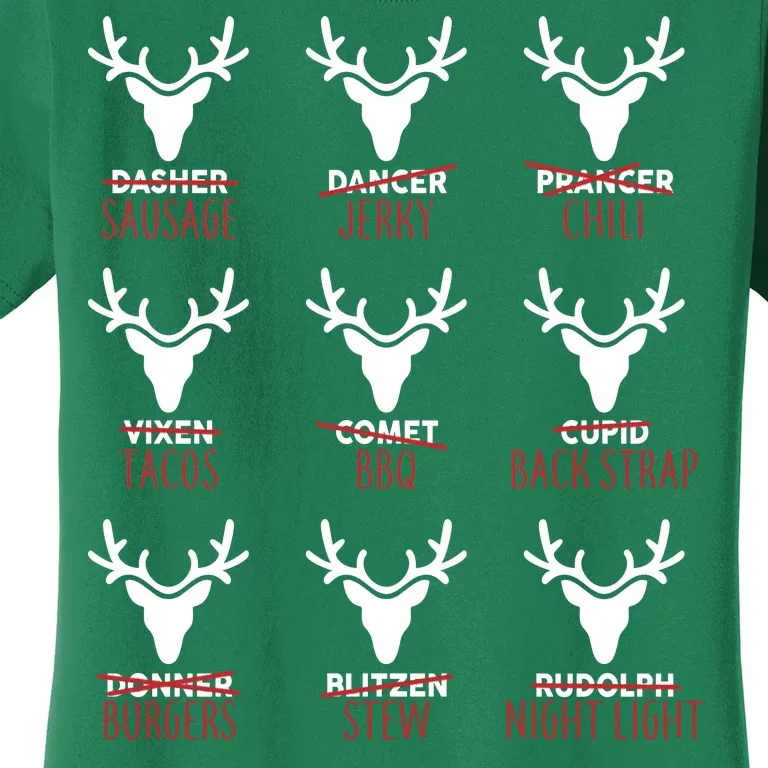 Funny Christmas Reindeer Names Women's T-Shirt