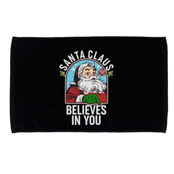 Funny Christmas Vintage Santa Claus Believe In You Microfiber Hand Towel