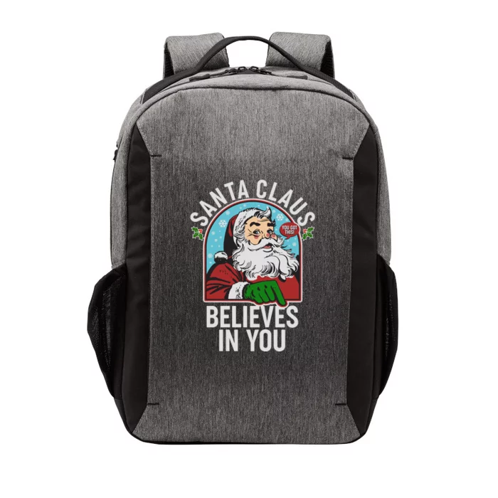 Funny Christmas Vintage Santa Claus Believe In You Vector Backpack