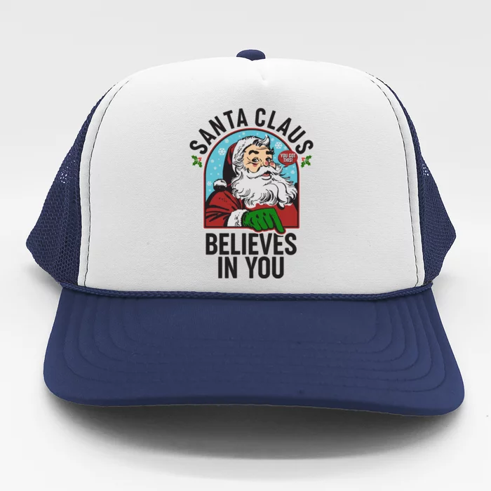 Funny Christmas Vintage Santa Claus Believe In You Trucker Hat