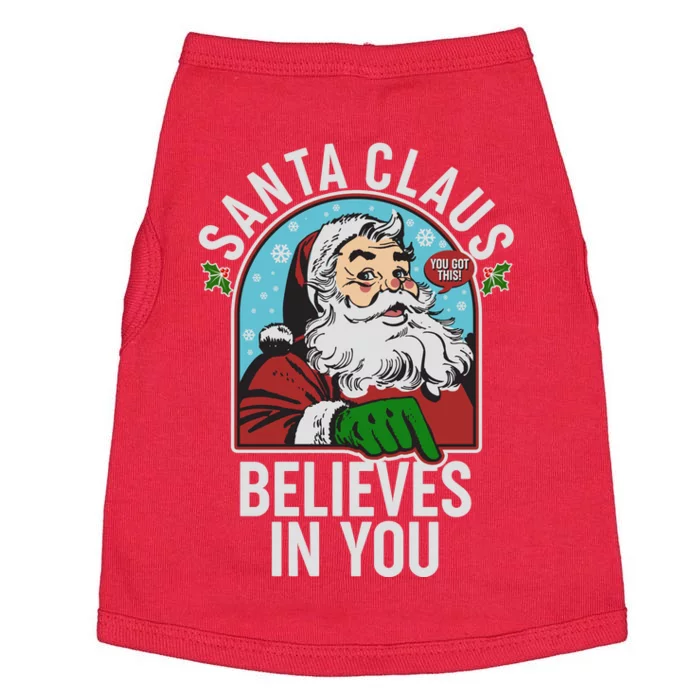 Funny Christmas Vintage Santa Claus Believe In You Doggie Tank