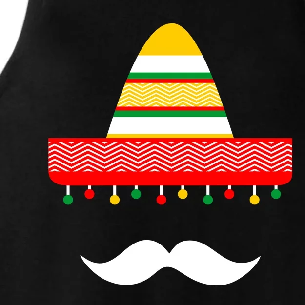 Funny Cinco De Mayo Mexican Hat Sombrero Mustache Ladies Tri-Blend Wicking Tank