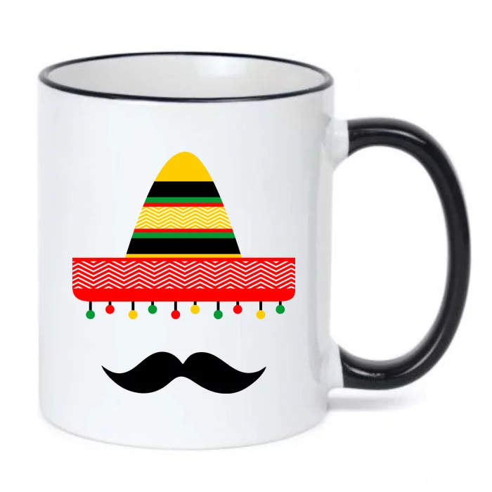 Funny Cinco De Mayo Mexican Hat Sombrero Mustache Black Color Changing Mug