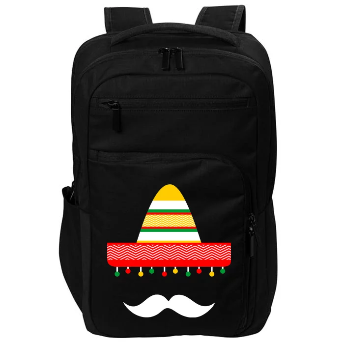 Funny Cinco De Mayo Mexican Hat Sombrero Mustache Impact Tech Backpack