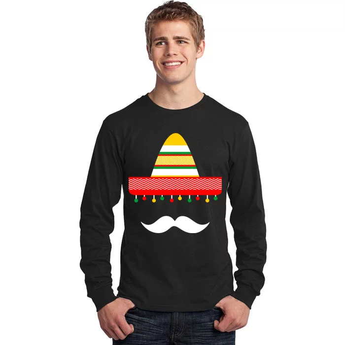 Funny Cinco De Mayo Mexican Hat Sombrero Mustache Tall Long Sleeve T-Shirt