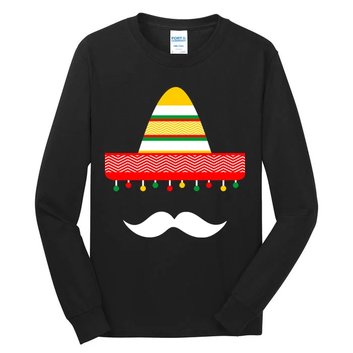 Funny Cinco De Mayo Mexican Hat Sombrero Mustache Tall Long Sleeve T-Shirt