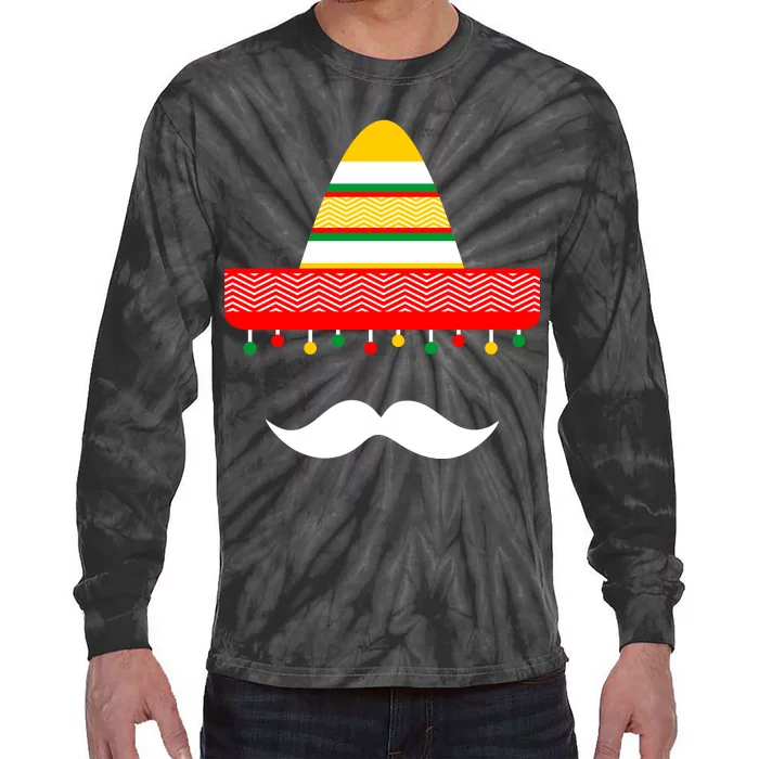 Funny Cinco De Mayo Mexican Hat Sombrero Mustache Tie-Dye Long Sleeve Shirt