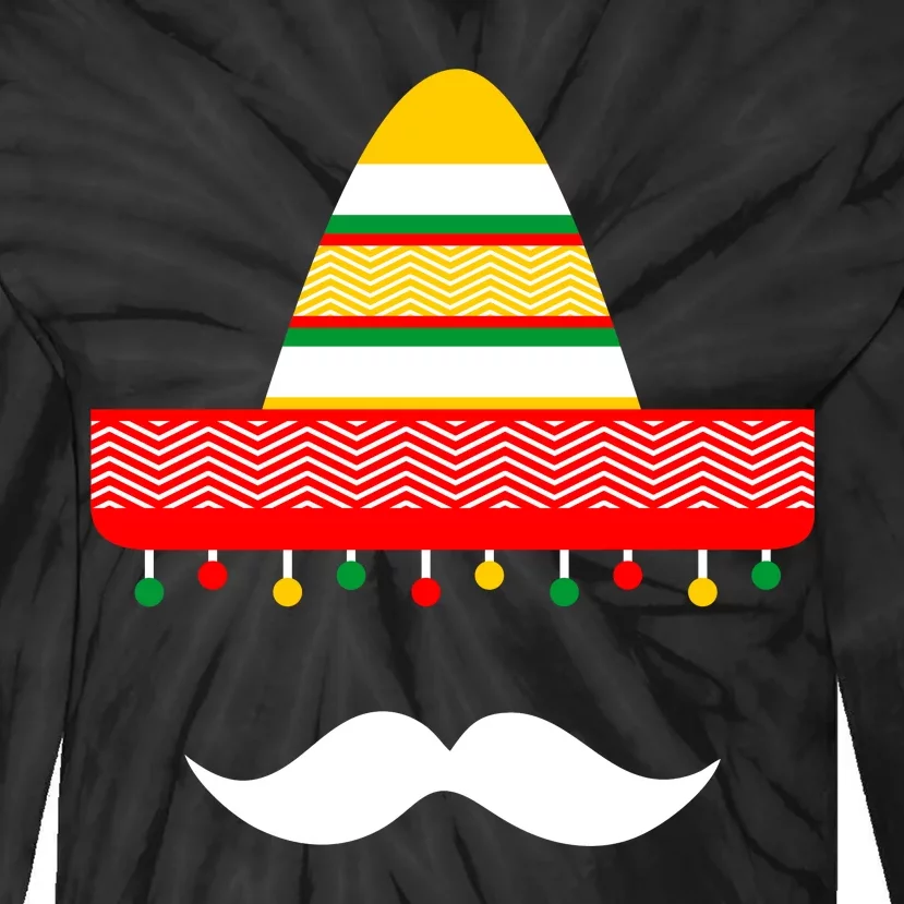 Funny Cinco De Mayo Mexican Hat Sombrero Mustache Tie-Dye Long Sleeve Shirt