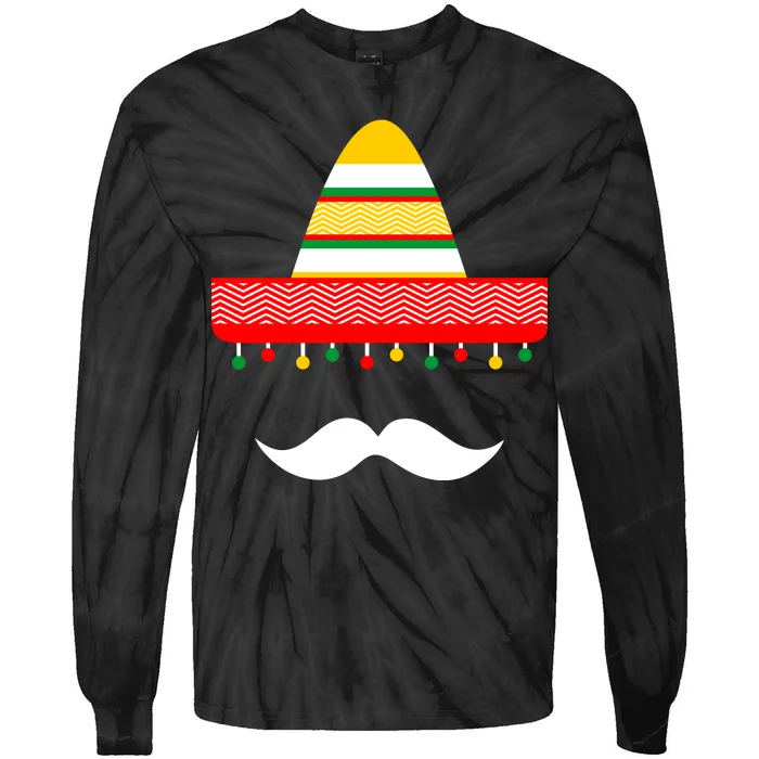 Funny Cinco De Mayo Mexican Hat Sombrero Mustache Tie-Dye Long Sleeve Shirt