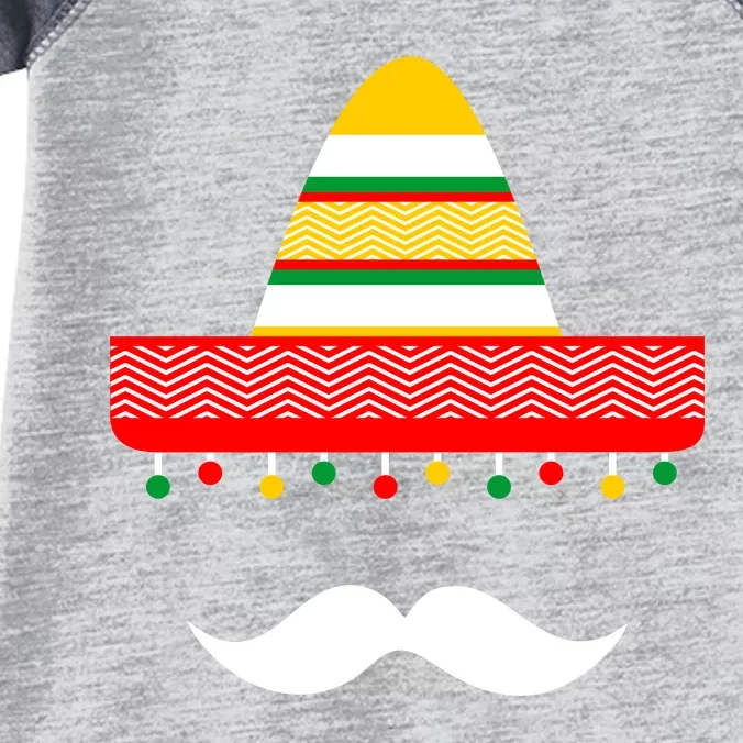 Funny Cinco De Mayo Mexican Hat Sombrero Mustache Infant Baby Jersey Bodysuit