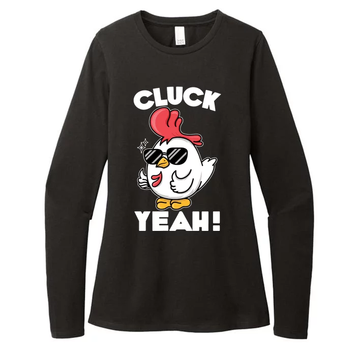 Funny Cluck Yeah! Cool Chicken Womens CVC Long Sleeve Shirt