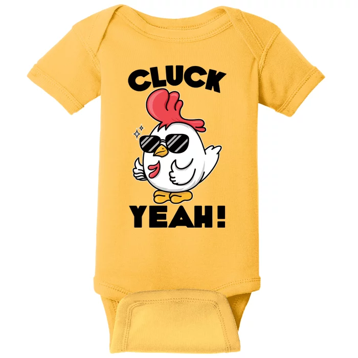 Funny Cluck Yeah! Cool Chicken Baby Bodysuit