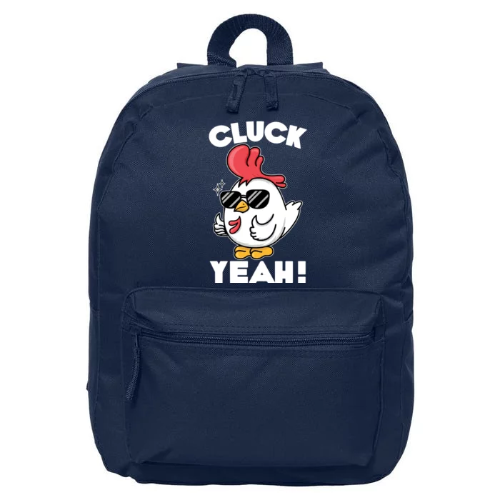 Funny Cluck Yeah! Cool Chicken 16 in Basic Backpack