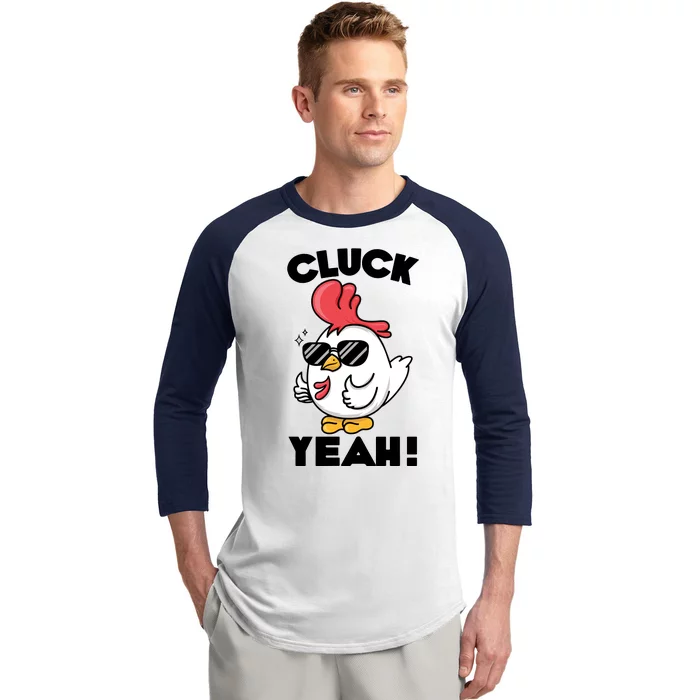 Funny Cluck Yeah! Cool Chicken Baseball Sleeve Shirt