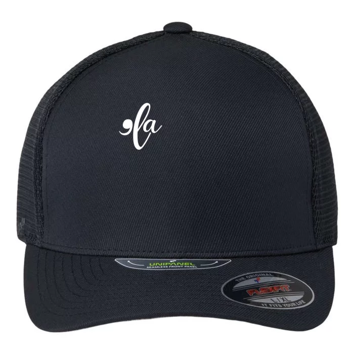 Funny Comma La Kamala Harris Flexfit Unipanel Trucker Cap