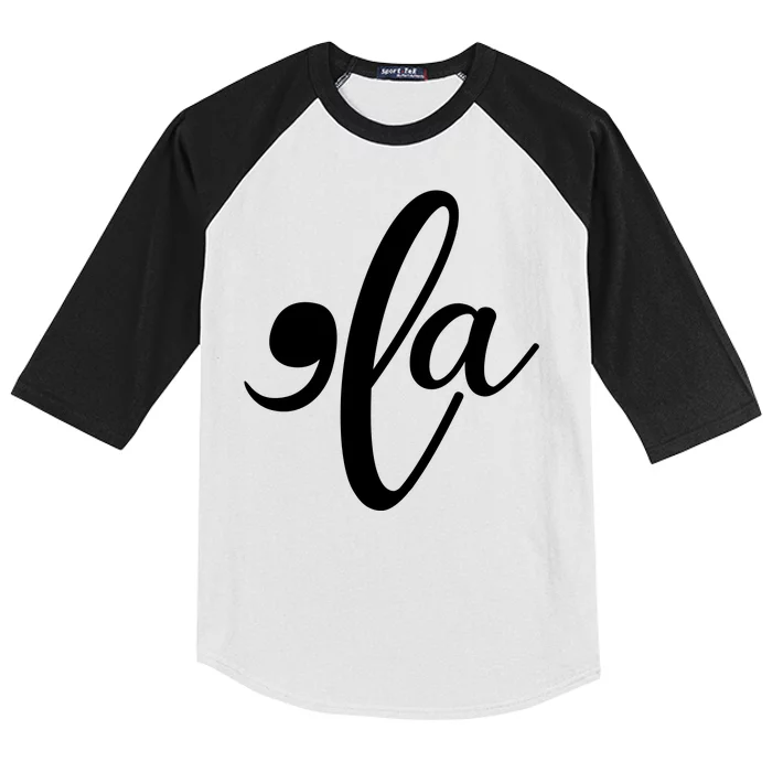 Funny Comma La Kamala Harris Kids Colorblock Raglan Jersey