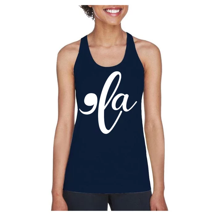 Funny Comma La Kamala Harris Women's Racerback Tank