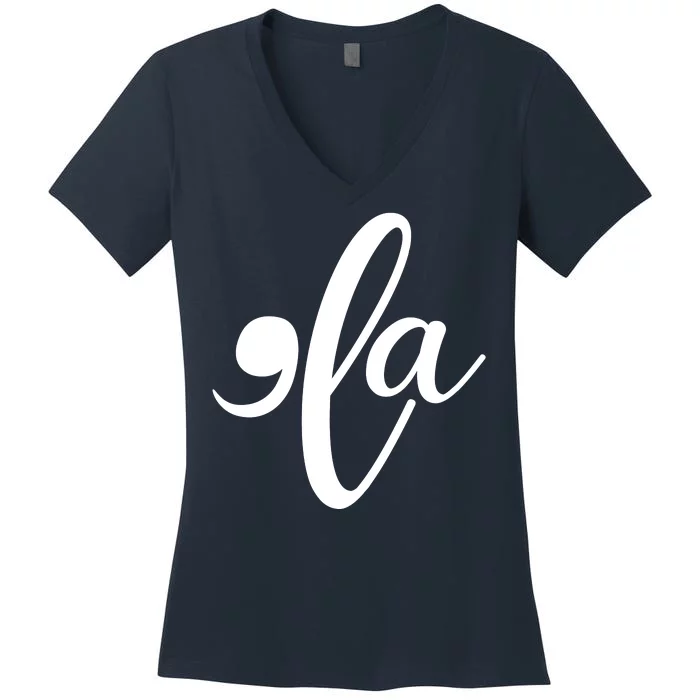 Funny Comma La Kamala Harris Women's V-Neck T-Shirt