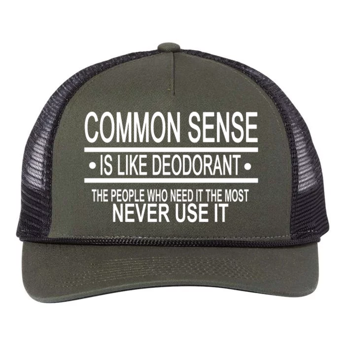 Funny Common Sense Sarcastic Meme Retro Rope Trucker Hat Cap