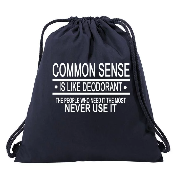 Funny Common Sense Sarcastic Meme Drawstring Bag