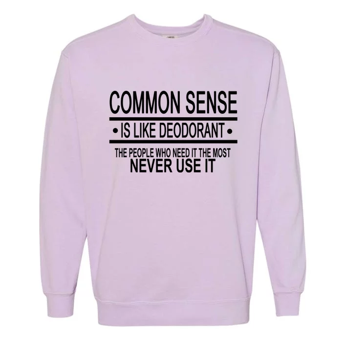 Funny Common Sense Sarcastic Meme Garment-Dyed Sweatshirt