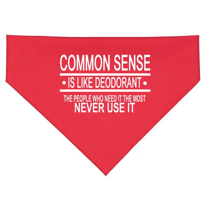 Funny Common Sense Sarcastic Meme USA-Made Doggie Bandana