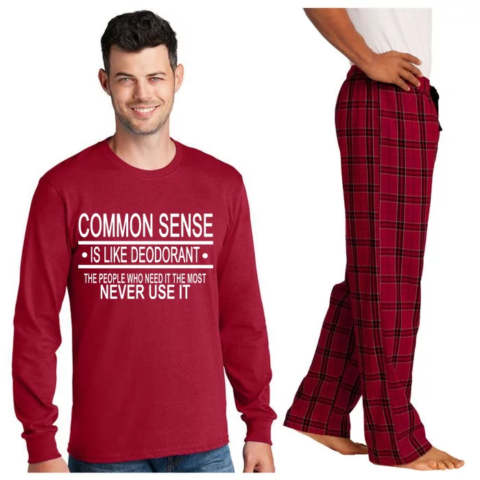 Funny Common Sense Sarcastic Meme Long Sleeve Pajama Set