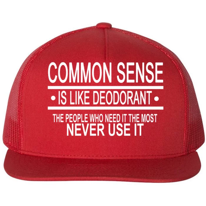 Funny Common Sense Sarcastic Meme Flat Bill Trucker Hat