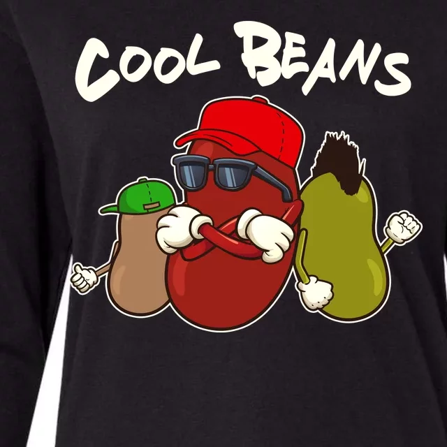 Funny Cool Beans Womens Cotton Relaxed Long Sleeve T-Shirt