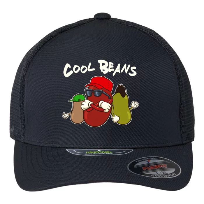 Funny Cool Beans Flexfit Unipanel Trucker Cap