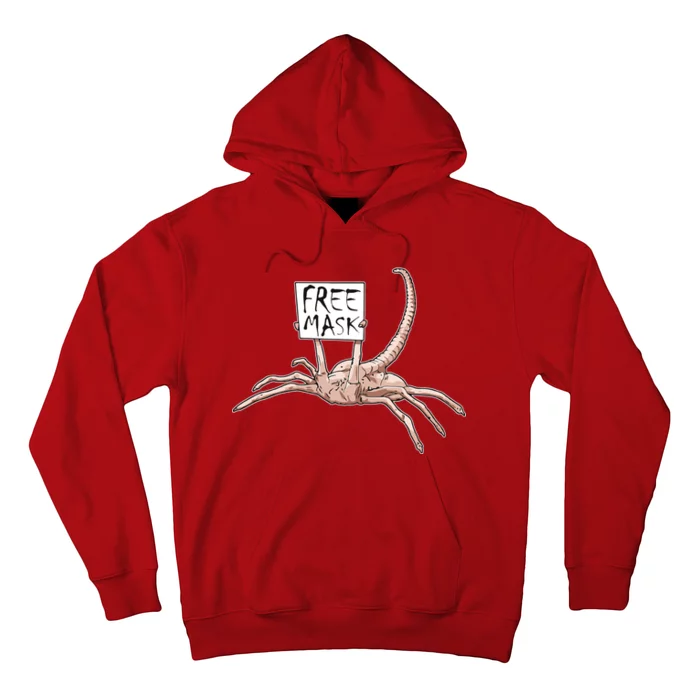 Funny Creepy Free Mask Alien Face Hugger Hoodie