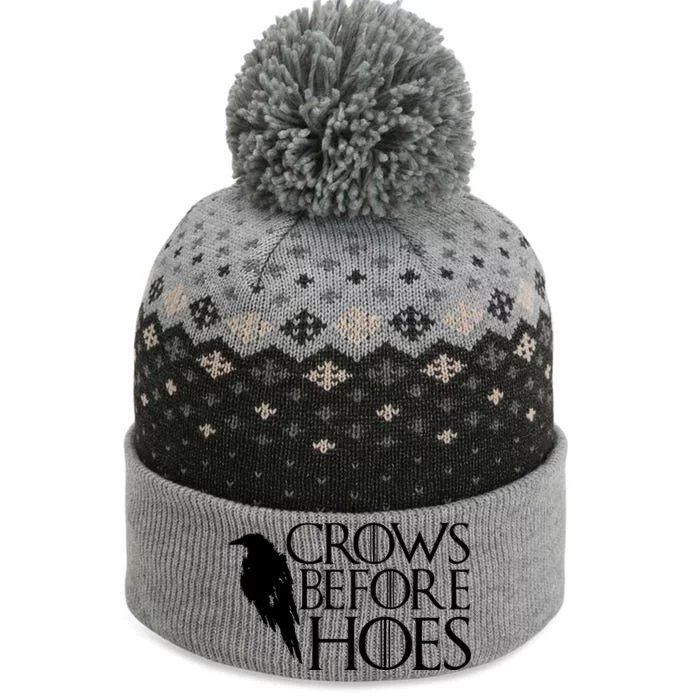 Funny Crows Before Hoes The Baniff Cuffed Pom Beanie