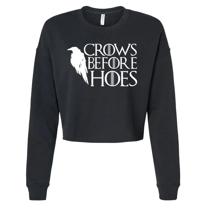 Funny Crows Before Hoes Cropped Pullover Crew