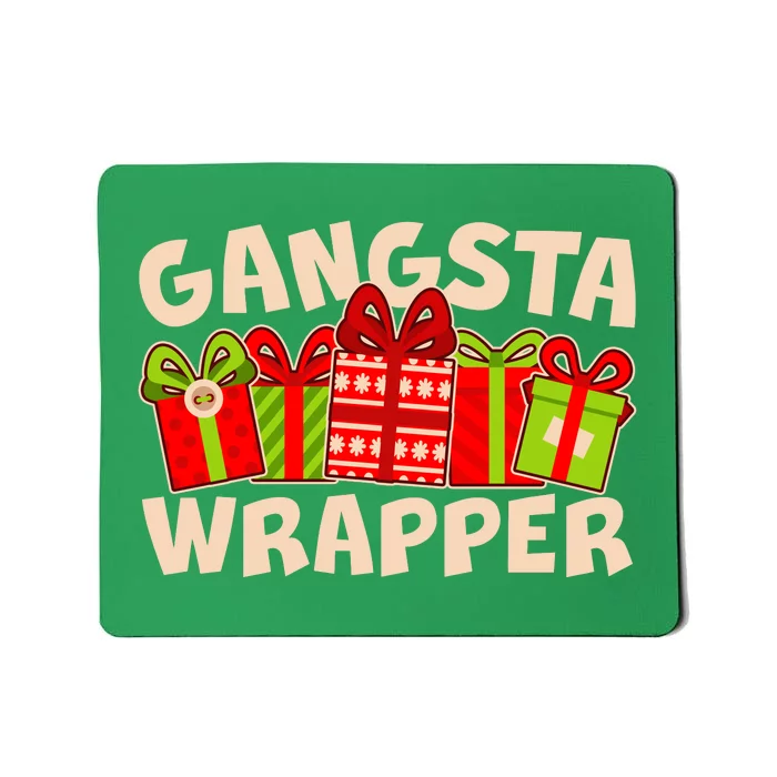 Funny Cute Christmas Gangsta Wrapper Mousepad