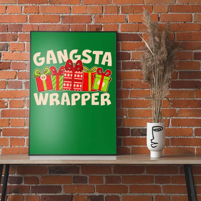 Funny Cute Christmas Gangsta Wrapper Poster