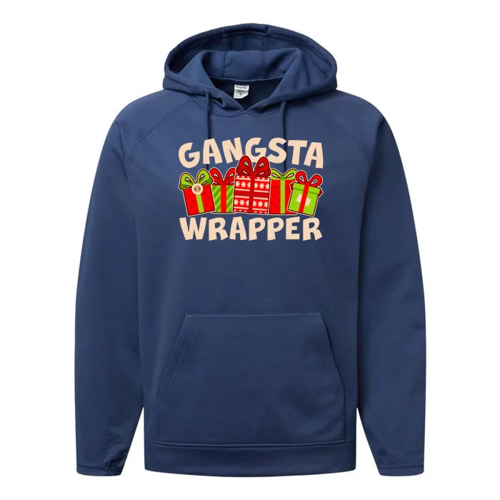 Funny Cute Christmas Gangsta Wrapper Performance Fleece Hoodie