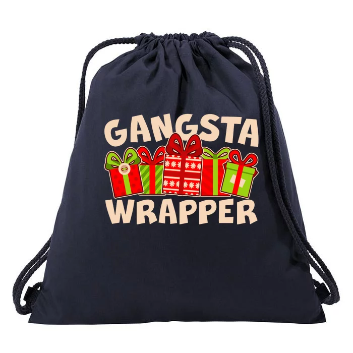 Funny Cute Christmas Gangsta Wrapper Drawstring Bag