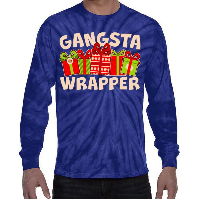 Funny Cute Christmas Gangsta Wrapper Tie-Dye Long Sleeve Shirt