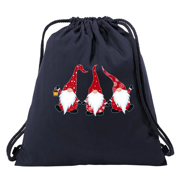 Funny Cute Christmas Gnomes Drawstring Bag