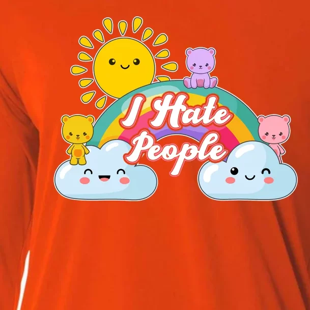 Funny Cute I Hate People Cooling Performance Long Sleeve Crew