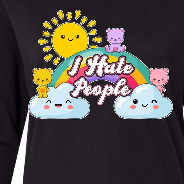 Funny Cute I Hate People Womens Cotton Relaxed Long Sleeve T-Shirt