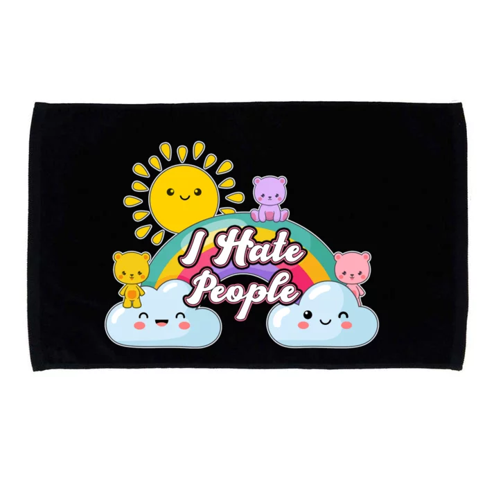 Funny Cute I Hate People Microfiber Hand Towel