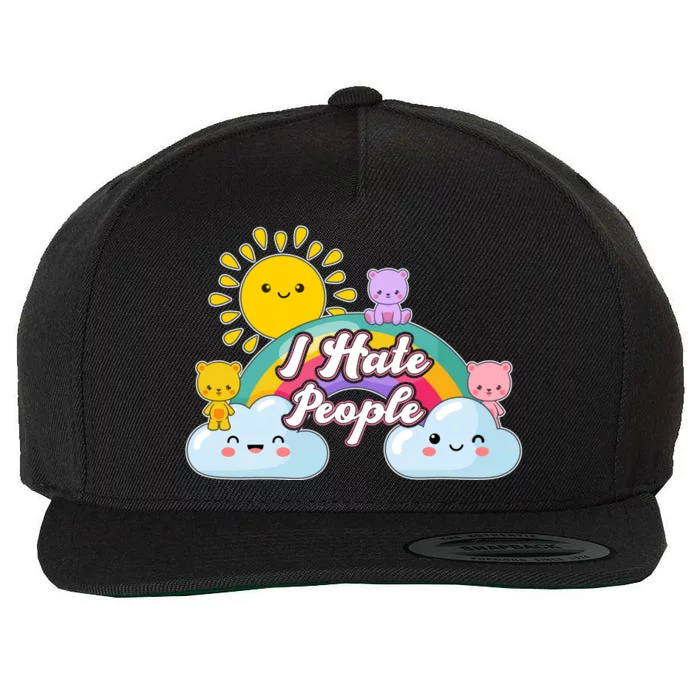 Funny Cute I Hate People Wool Snapback Cap