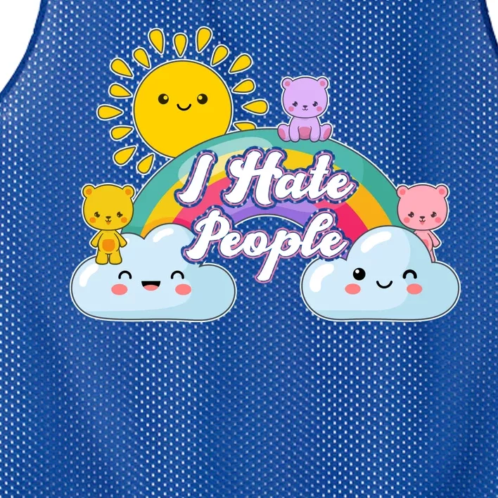 Funny Cute I Hate People Mesh Reversible Basketball Jersey Tank