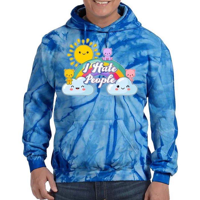 Funny Cute I Hate People Tie Dye Hoodie