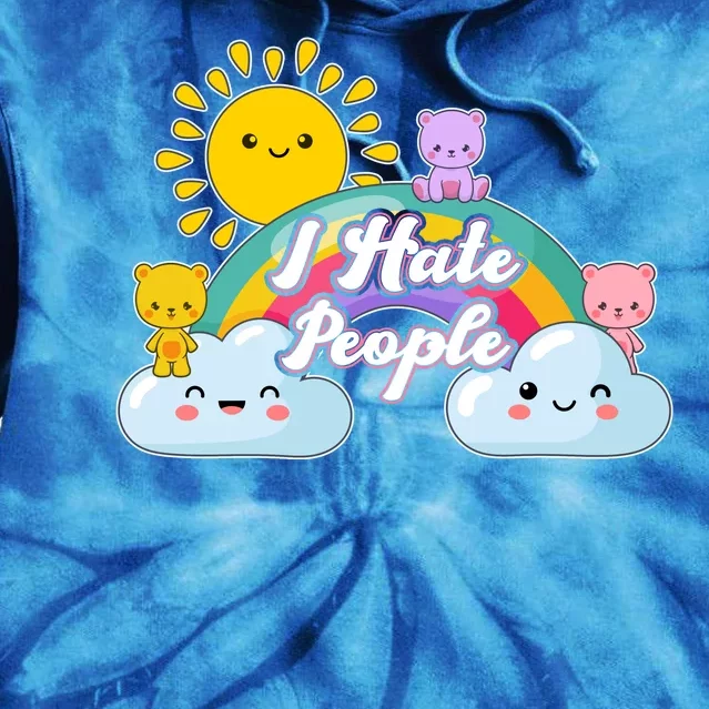 Funny Cute I Hate People Tie Dye Hoodie